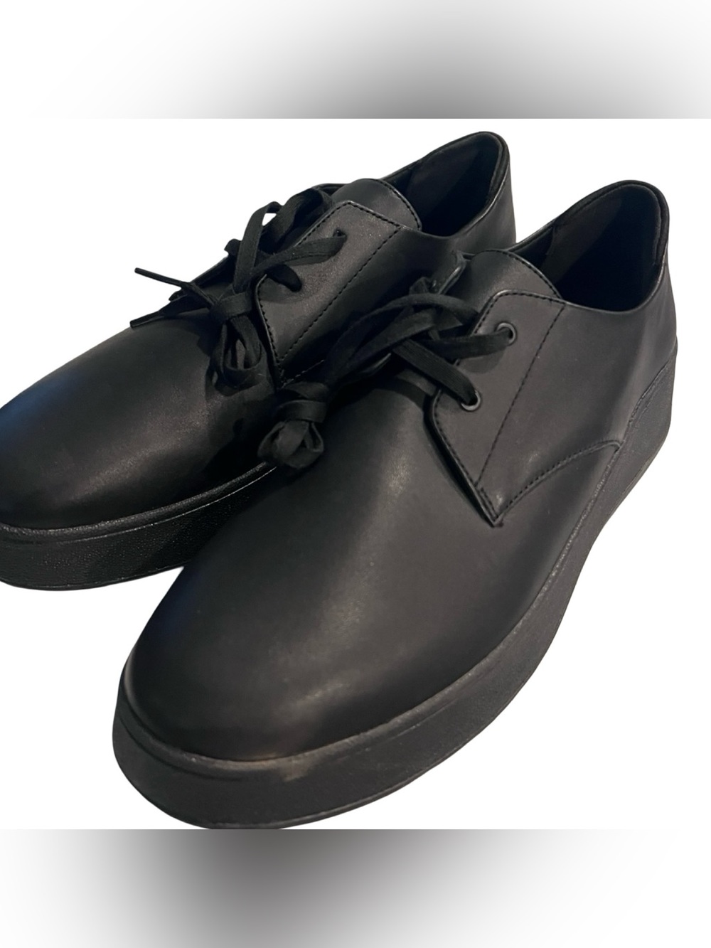 FitFlop F-Mode Leather Flatform Lace-Up Derbies Black Women’s Size 10